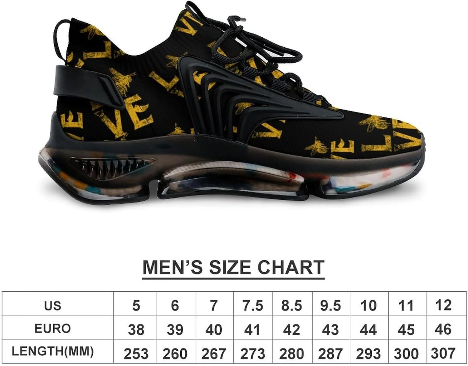Love Bee Whisperer Men's Running Shoes Lightweight Walking Shoe Breathable Sneaker