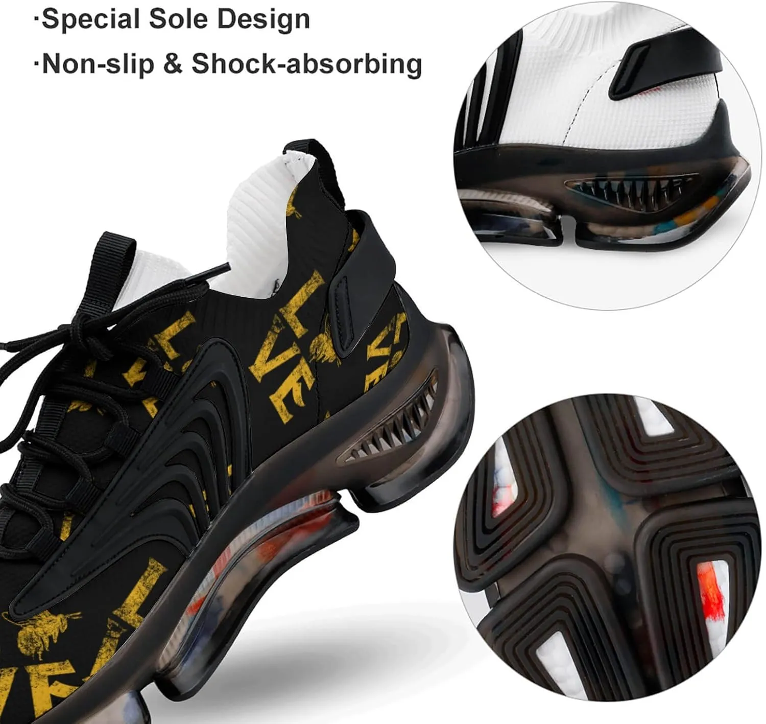 Love Bee Whisperer Men's Running Shoes Lightweight Walking Shoe Breathable Sneaker