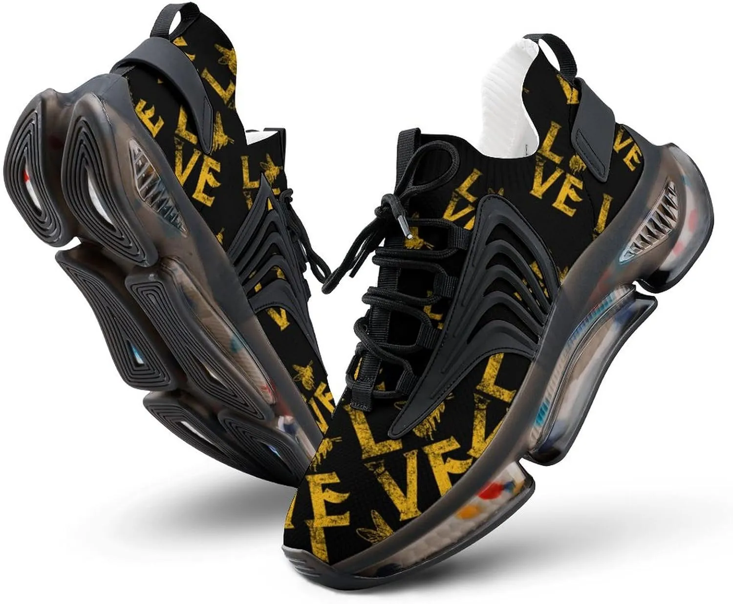 Love Bee Whisperer Men's Running Shoes Lightweight Walking Shoe Breathable Sneaker