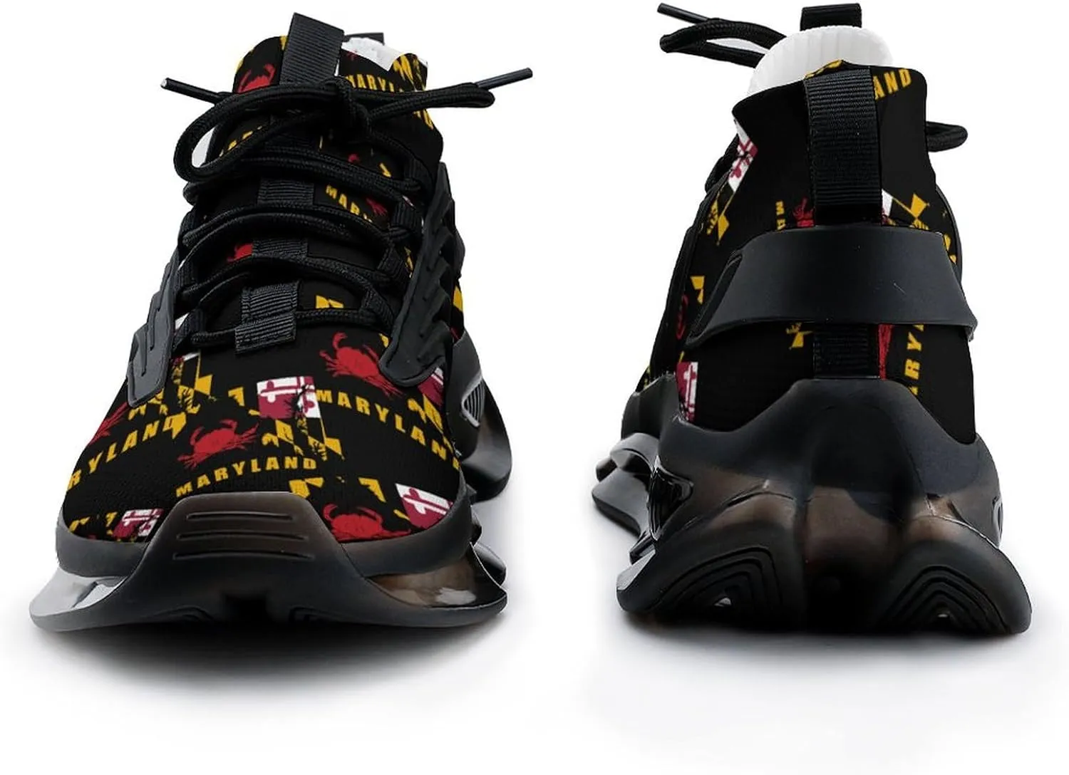 Maryland Map Crab Men's Running Shoes Lightweight Walking Shoe Breathable Sneaker