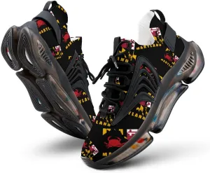 Maryland Map Crab Men's Running Shoes Lightweight Walking Shoe Breathable Sneaker