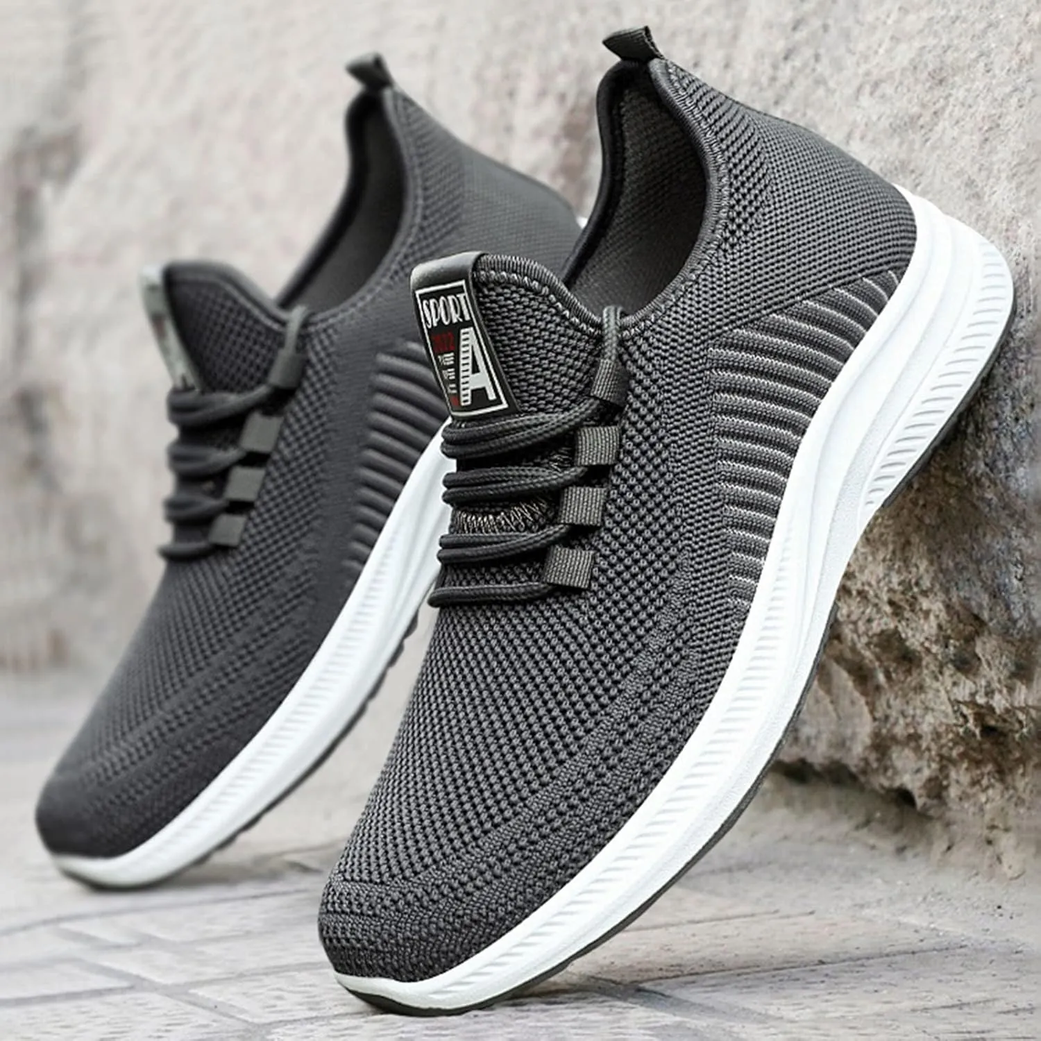 Men and Winter Comfortable Fashion Lightweight Breathable Soft Solid Color Slip On Sneaker Crease Shield Men Shoes