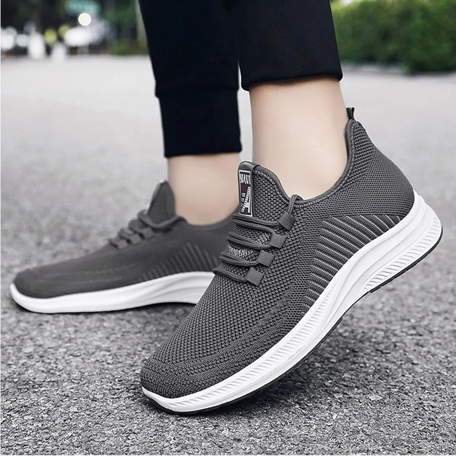 Men and Winter Comfortable Fashion Lightweight Breathable Soft Solid Color Slip On Sneaker Crease Shield Men Shoes