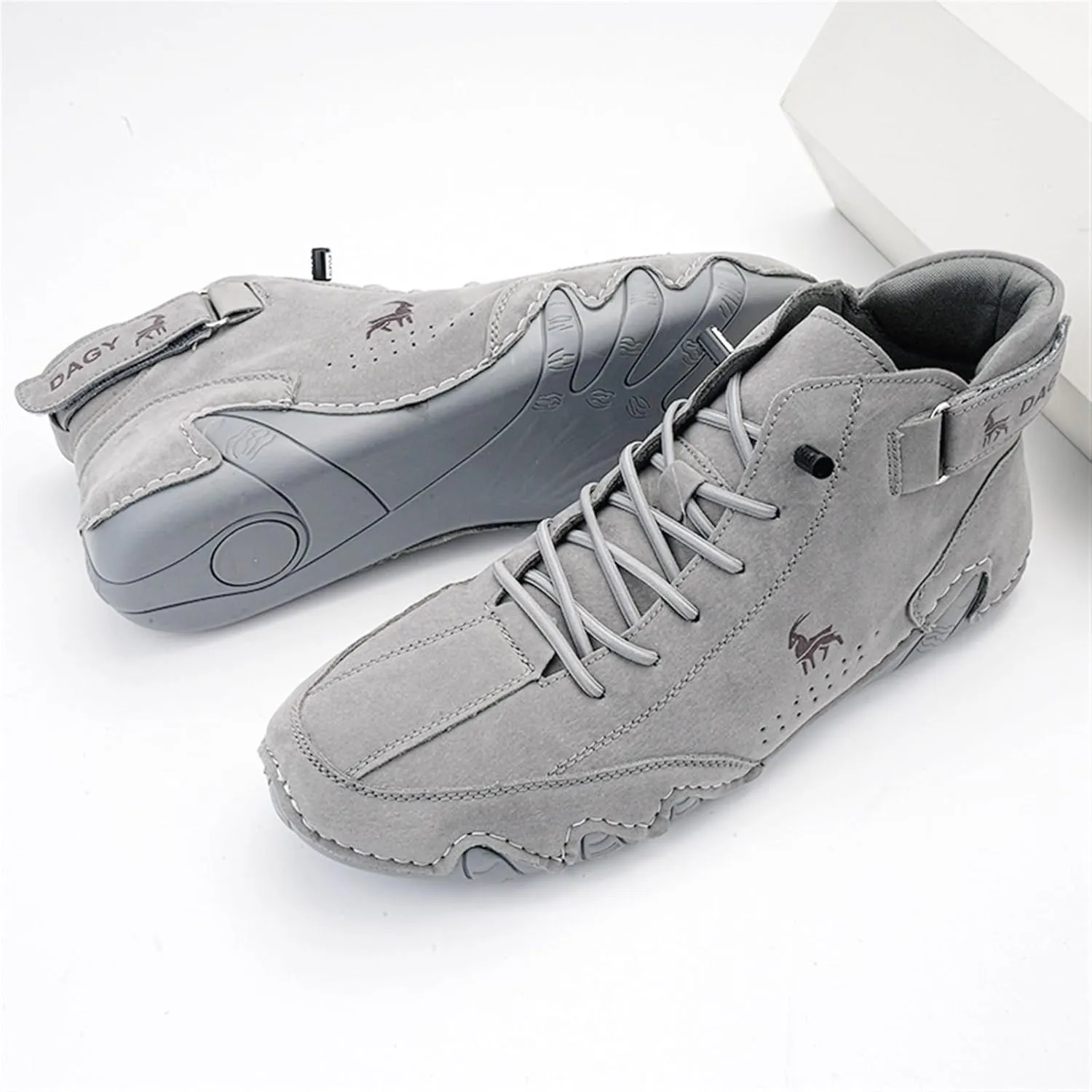 Men' Chukka Boots Italian Handmade Suede High Hiking Boots Casual Sneakers Waterproof Lightweight High Top Barefoot Ankle Boots Outdoor Shoes For Hiking Camping & Driving All Season