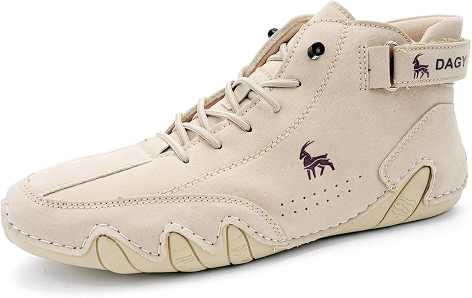 Men' Chukka Boots Italian Handmade Suede High Hiking Boots Casual Sneakers Waterproof Lightweight High Top Barefoot Ankle Boots Outdoor Shoes For Hiking Camping & Driving All Season