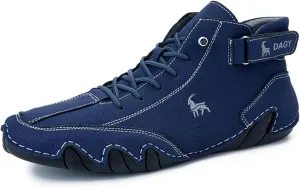 Men' Chukka Boots Italian Handmade Suede High Hiking Boots Casual Sneakers Waterproof Lightweight High Top Barefoot Ankle Boots Outdoor Shoes For Hiking Camping & Driving All Season