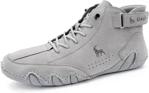Men' Chukka Boots Italian Handmade Suede High Hiking Boots Casual Sneakers Waterproof Lightweight High Top Barefoot Ankle Boots Outdoor Shoes For Hiking Camping & Driving All Season