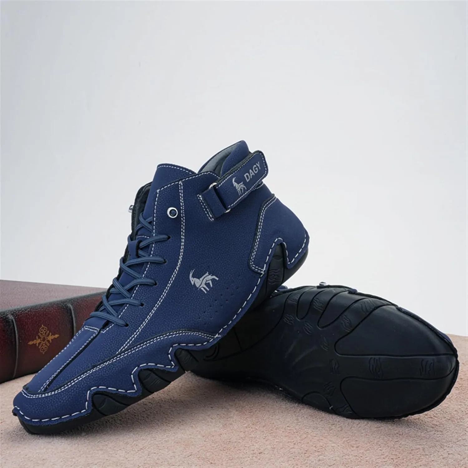 Men' Chukka Boots Italian Handmade Suede High Hiking Boots Casual Sneakers Waterproof Lightweight High Top Barefoot Ankle Boots Outdoor Shoes For Hiking Camping & Driving All Season