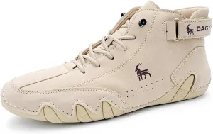 Men' Chukka Boots Italian Handmade Suede High Hiking Boots Casual Sneakers Waterproof Lightweight High Top Barefoot Ankle Boots Outdoor Shoes For Hiking Camping & Driving All Season