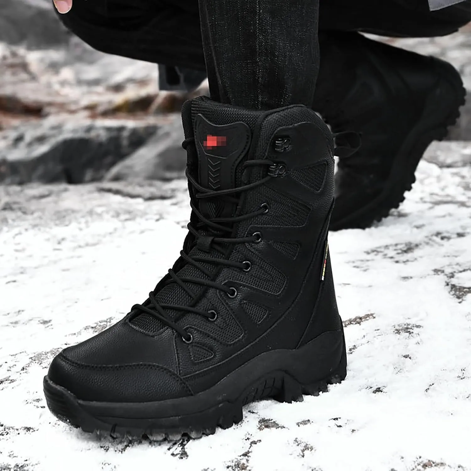 Men Lightweight Army Boots Waterproof Hiking Boots Military Boots Tactical Boots Combat Boots Breathable Police Patrol Boots