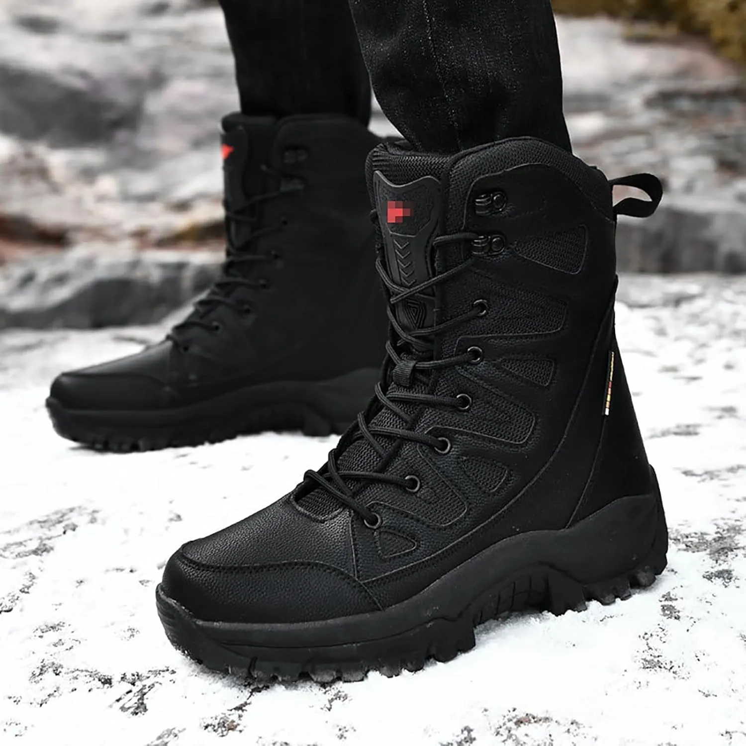 Men Lightweight Army Boots Waterproof Hiking Boots Military Boots Tactical Boots Combat Boots Breathable Police Patrol Boots
