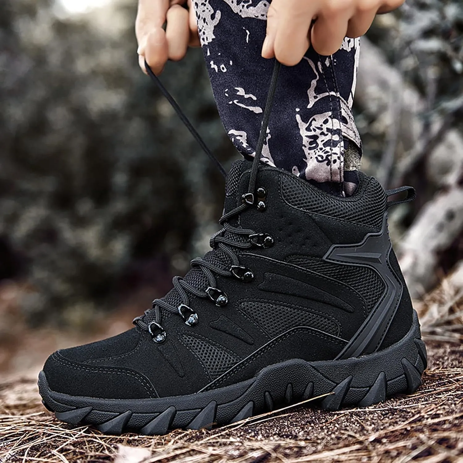 Men Military Boots Tactical Boots Combat Boots Breathable Police Patrol Boots Lightweight Army Boots Waterproof Hiking Boots