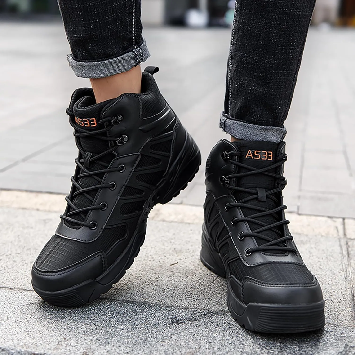 Men Military Boots Tactical Boots Combat Boots Breathable Police Patrol Boots Lightweight Army Boots Waterproof Hiking Boots