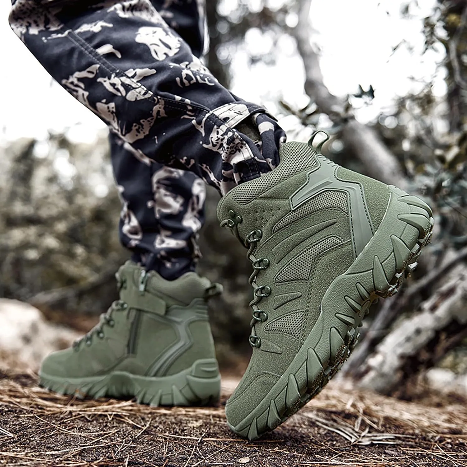 Men Military Boots Tactical Boots Combat Boots Breathable Police Patrol Boots Lightweight Army Boots Waterproof Hiking Boots