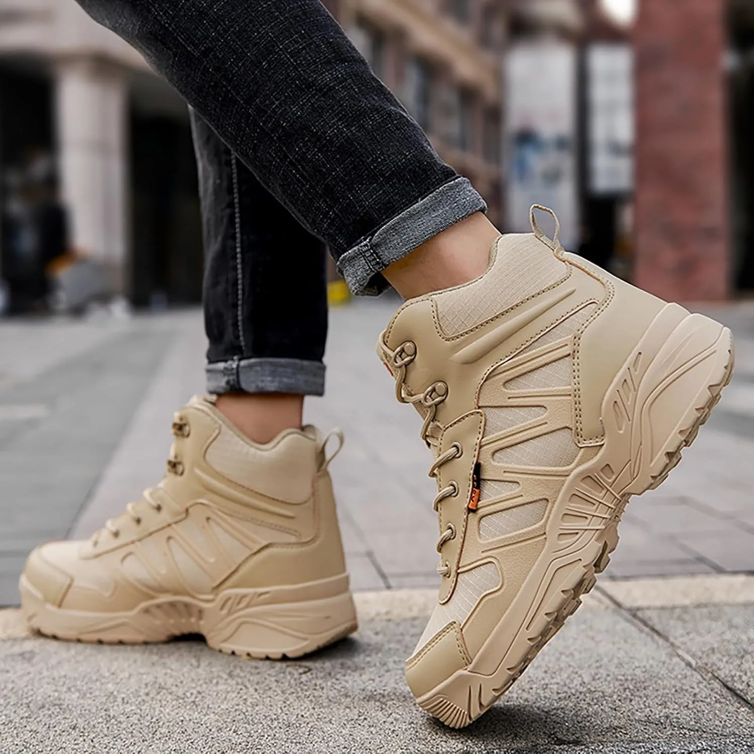 Men Military Boots Tactical Boots Combat Boots Breathable Police Patrol Boots Lightweight Army Boots Waterproof Hiking Boots