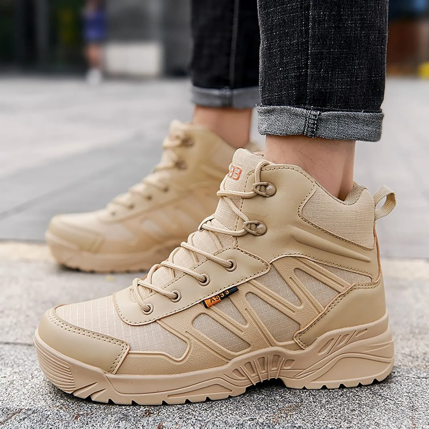 Men Military Boots Tactical Boots Combat Boots Breathable Police Patrol Boots Lightweight Army Boots Waterproof Hiking Boots