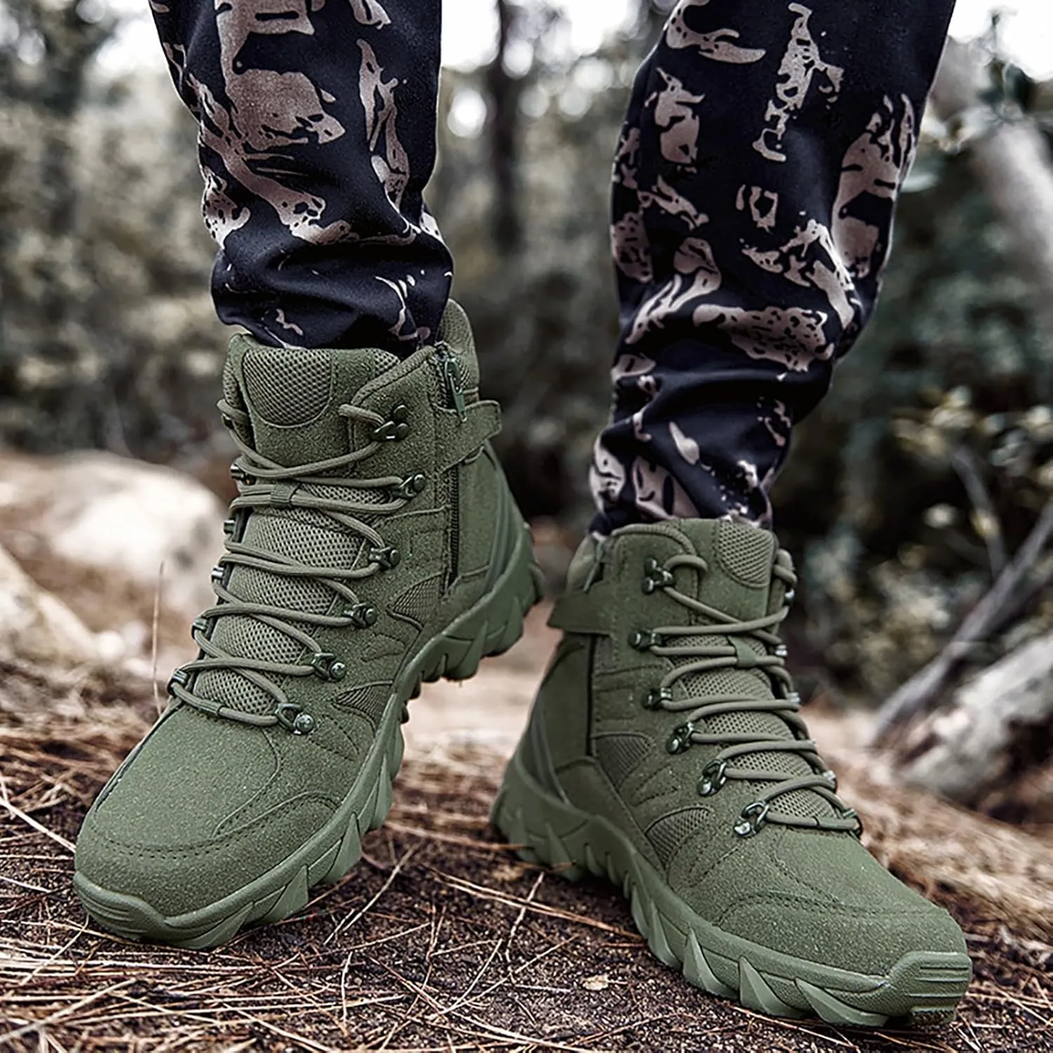Men Military Boots Tactical Boots Combat Boots Breathable Police Patrol Boots Lightweight Army Boots Waterproof Hiking Boots