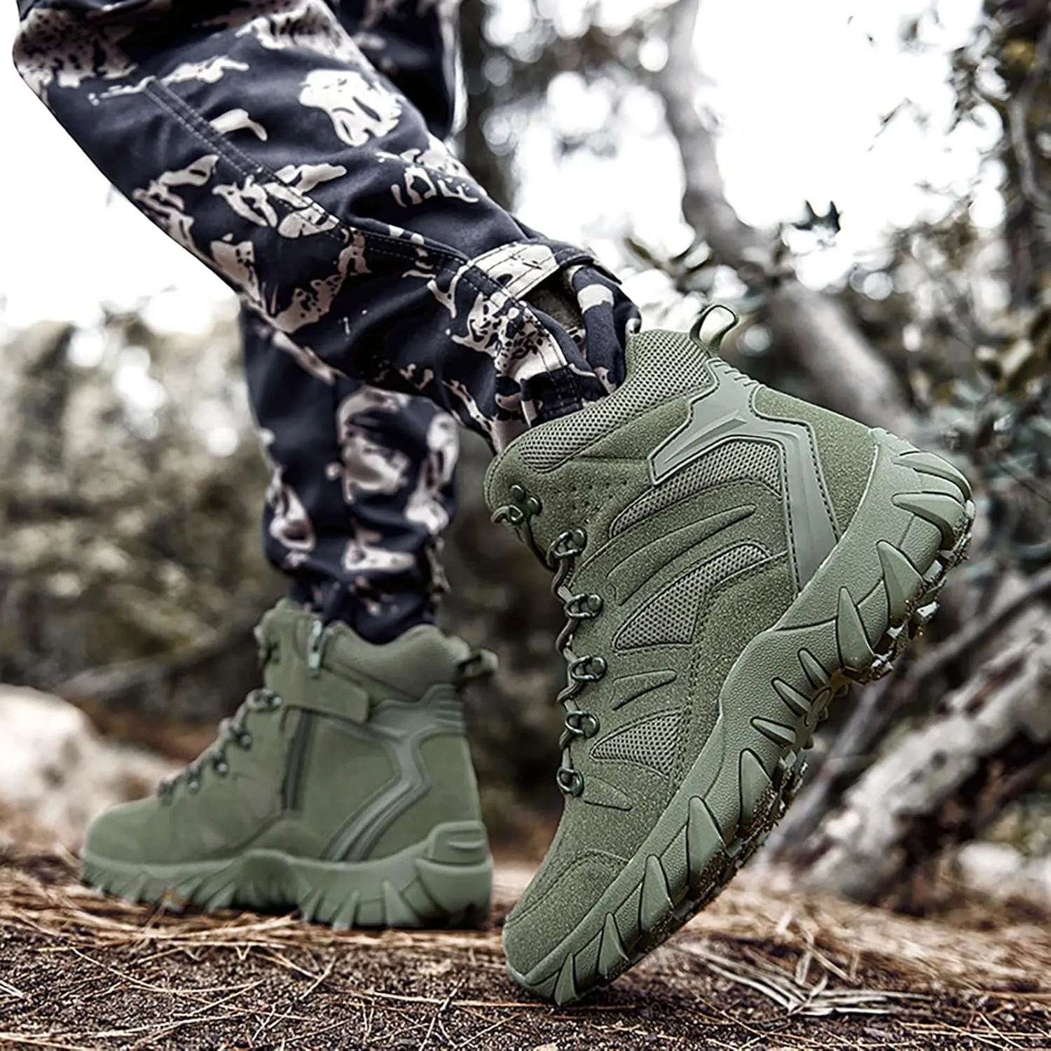 Men Military Boots Tactical Boots Combat Boots Breathable Police Patrol Boots Lightweight Army Boots Waterproof Hiking Boots