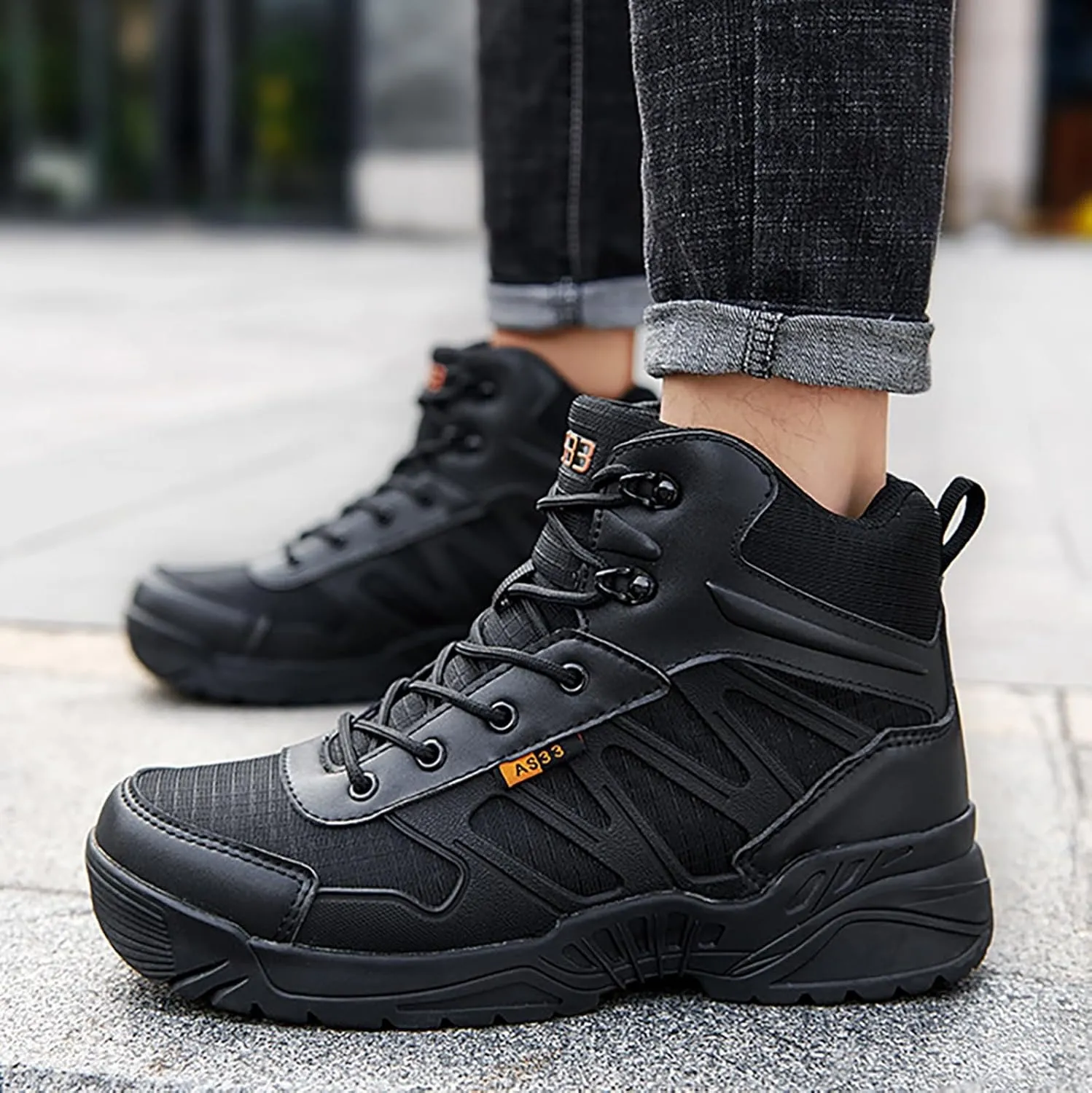Men Military Boots Tactical Boots Combat Boots Breathable Police Patrol Boots Lightweight Army Boots Waterproof Hiking Boots