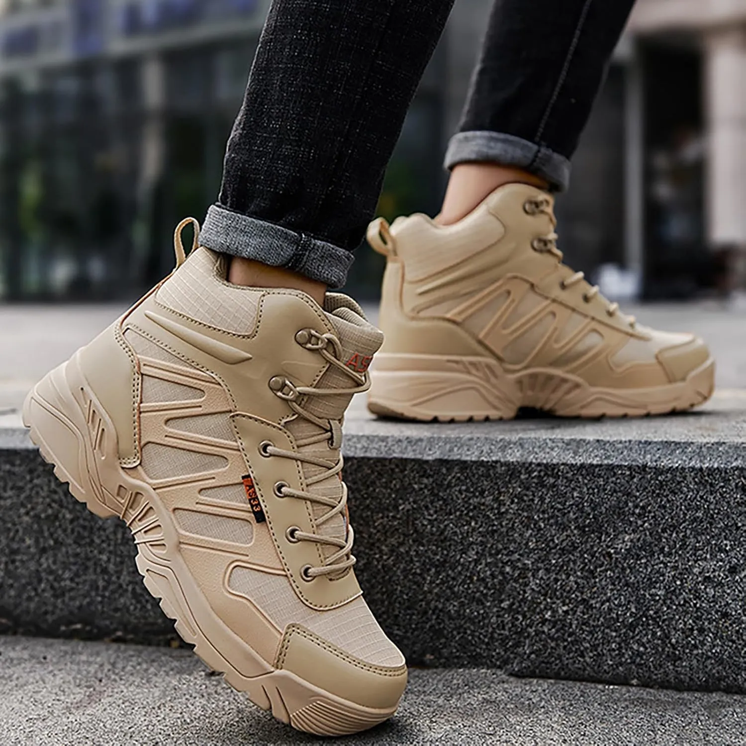 Men Military Boots Tactical Boots Combat Boots Breathable Police Patrol Boots Lightweight Army Boots Waterproof Hiking Boots