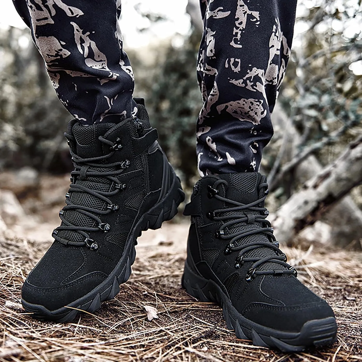 Men Military Boots Tactical Boots Combat Boots Breathable Police Patrol Boots Lightweight Army Boots Waterproof Hiking Boots