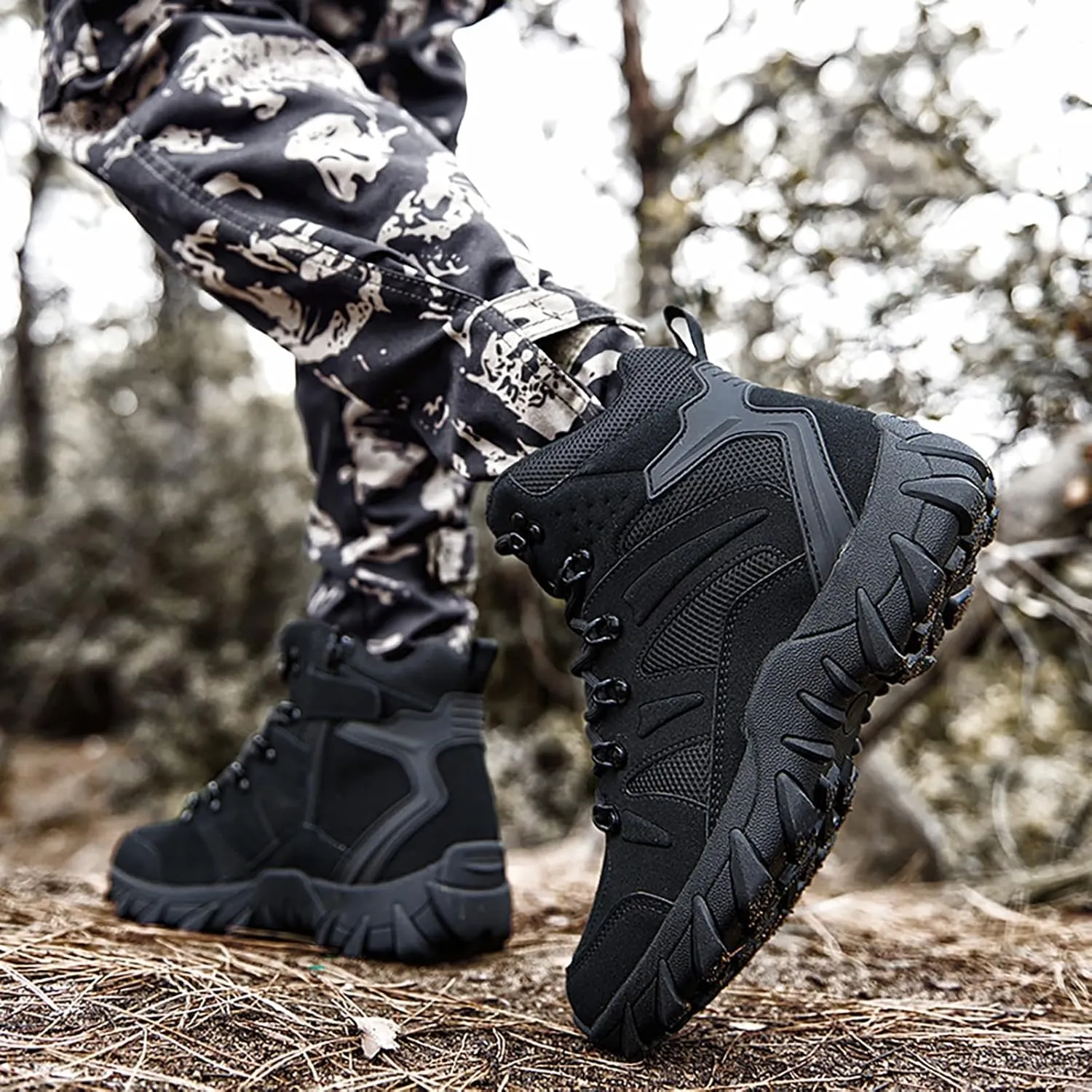 Men Military Boots Tactical Boots Combat Boots Breathable Police Patrol Boots Lightweight Army Boots Waterproof Hiking Boots