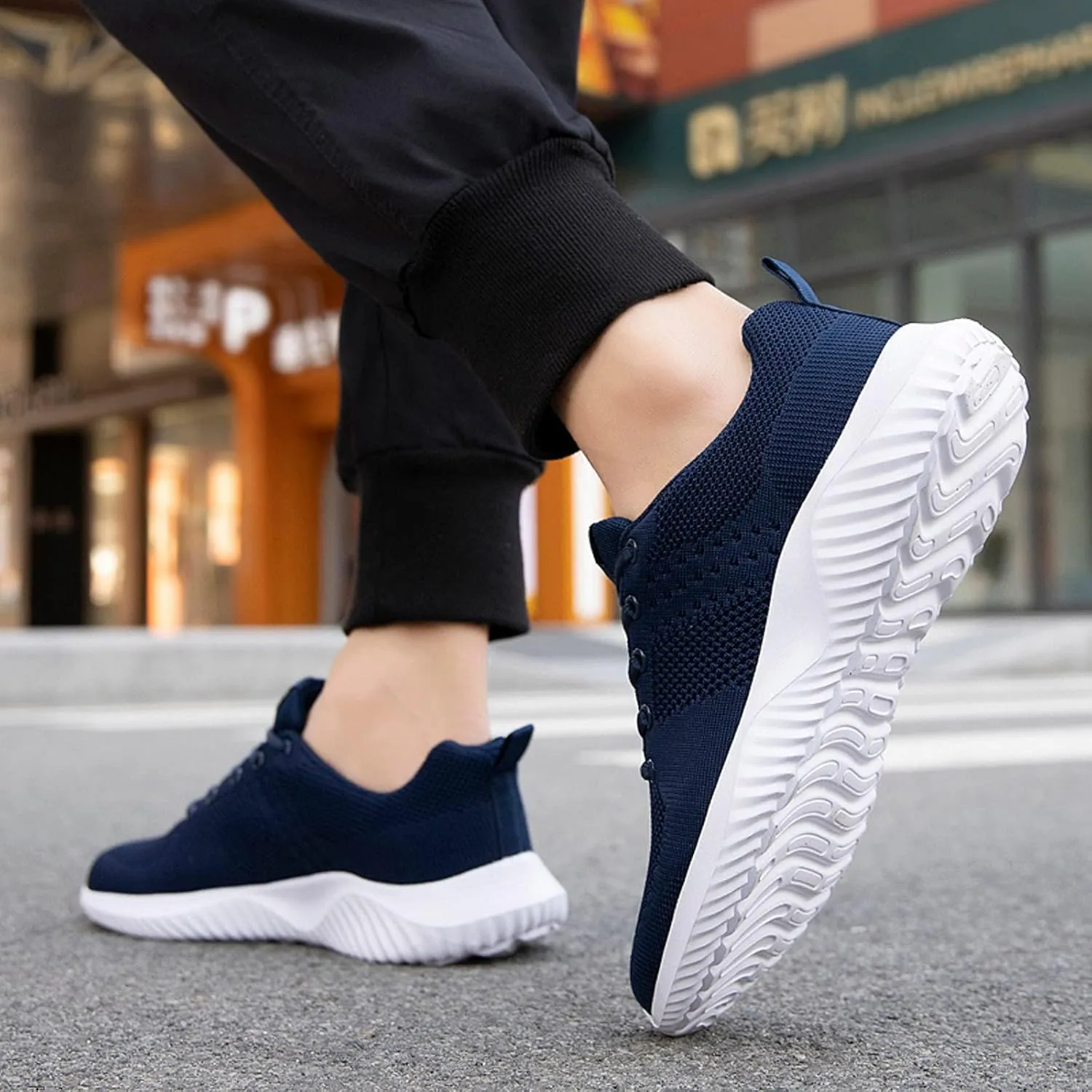 Men's Arch Support Insole Shoes Comfortable Breathable Lightweight Tennis Shoe Convenient Elderly Slip on Shoes