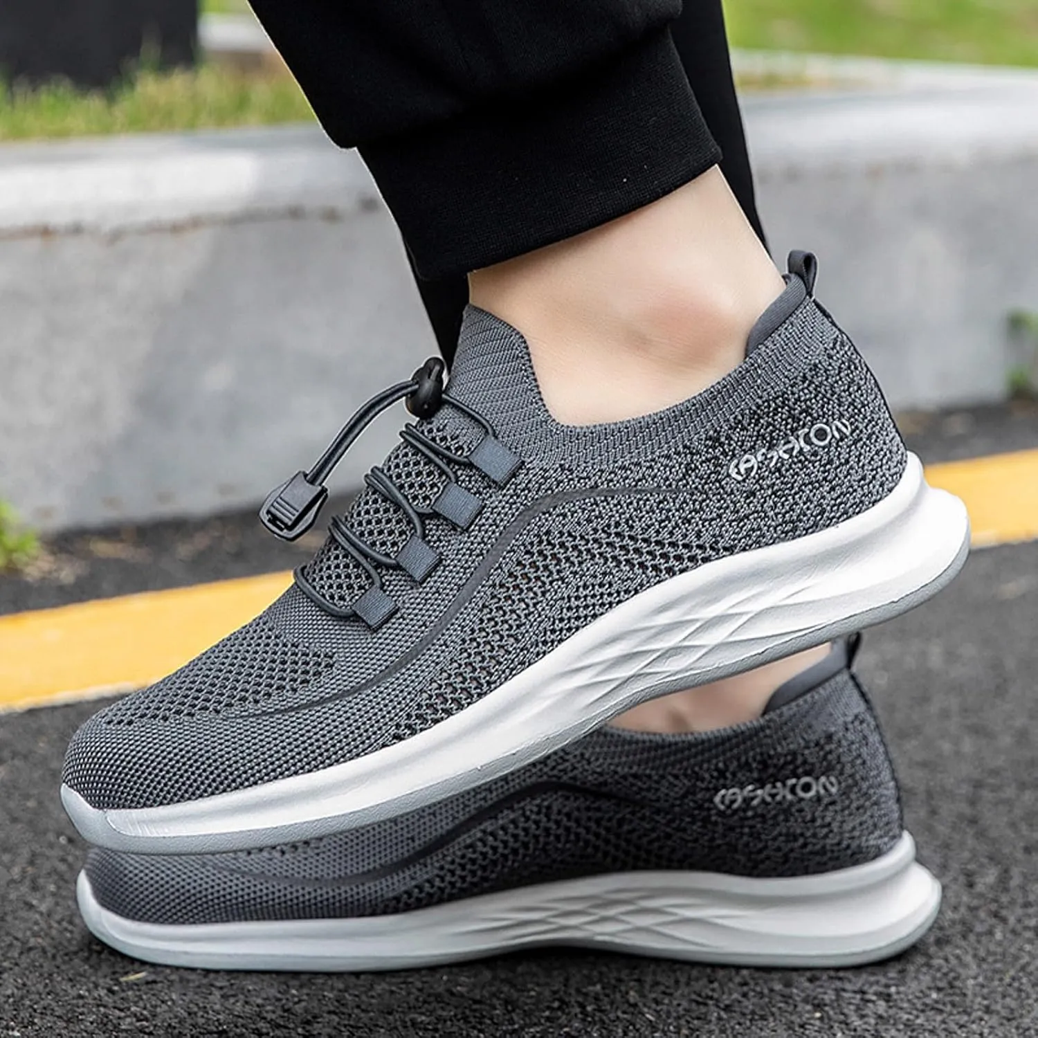 Mens Breathable Lace Up Running Shoes Supportive Running Athletic Sneaker Fashion Lightweight Sneakers for Men