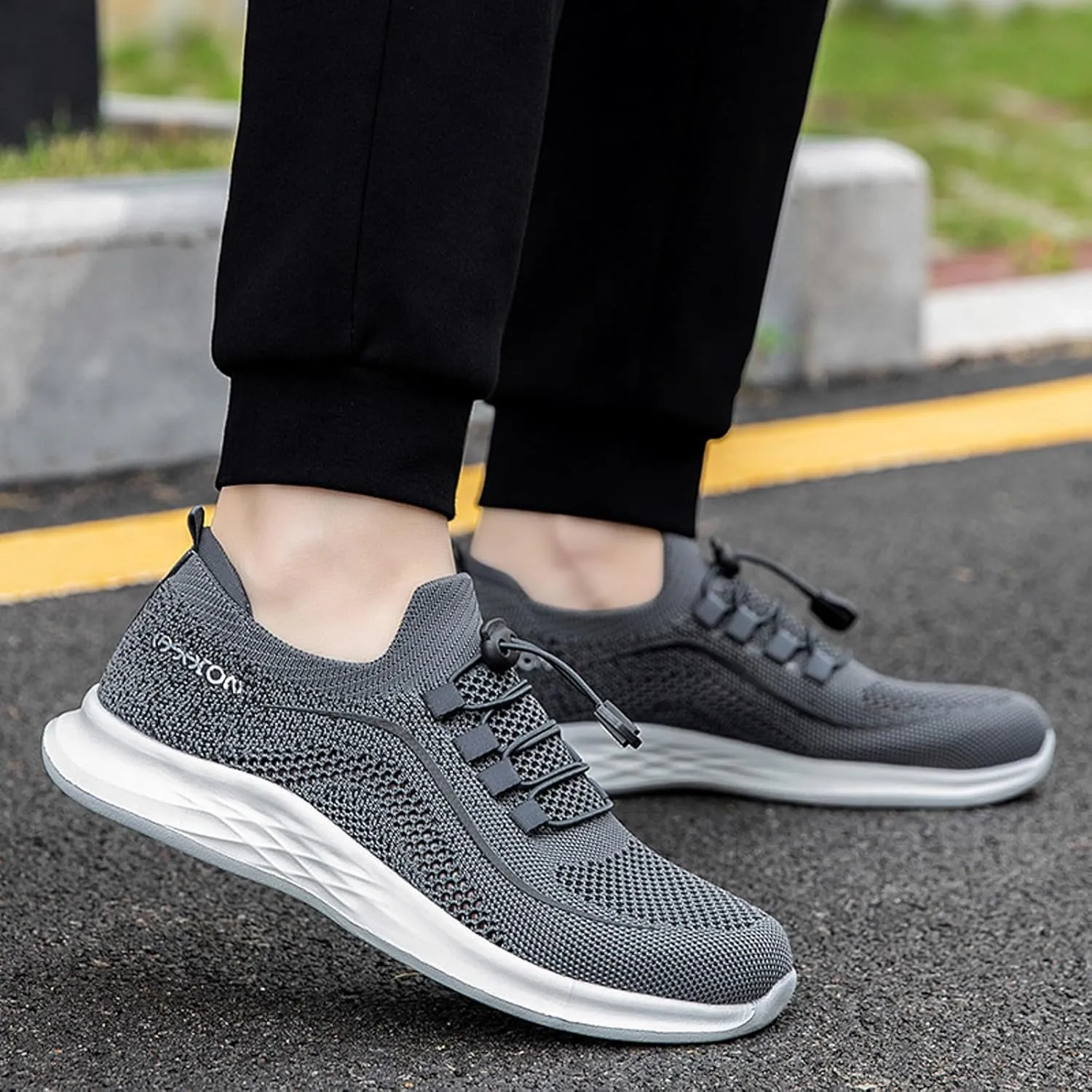 Mens Breathable Lace Up Running Shoes Supportive Running Athletic Sneaker Fashion Lightweight Sneakers for Men