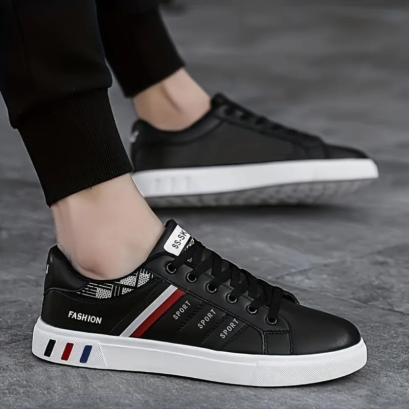 Men's Breathable Lace-up Skate Shoes with Good Grip Comfortable Footwear for Active Men