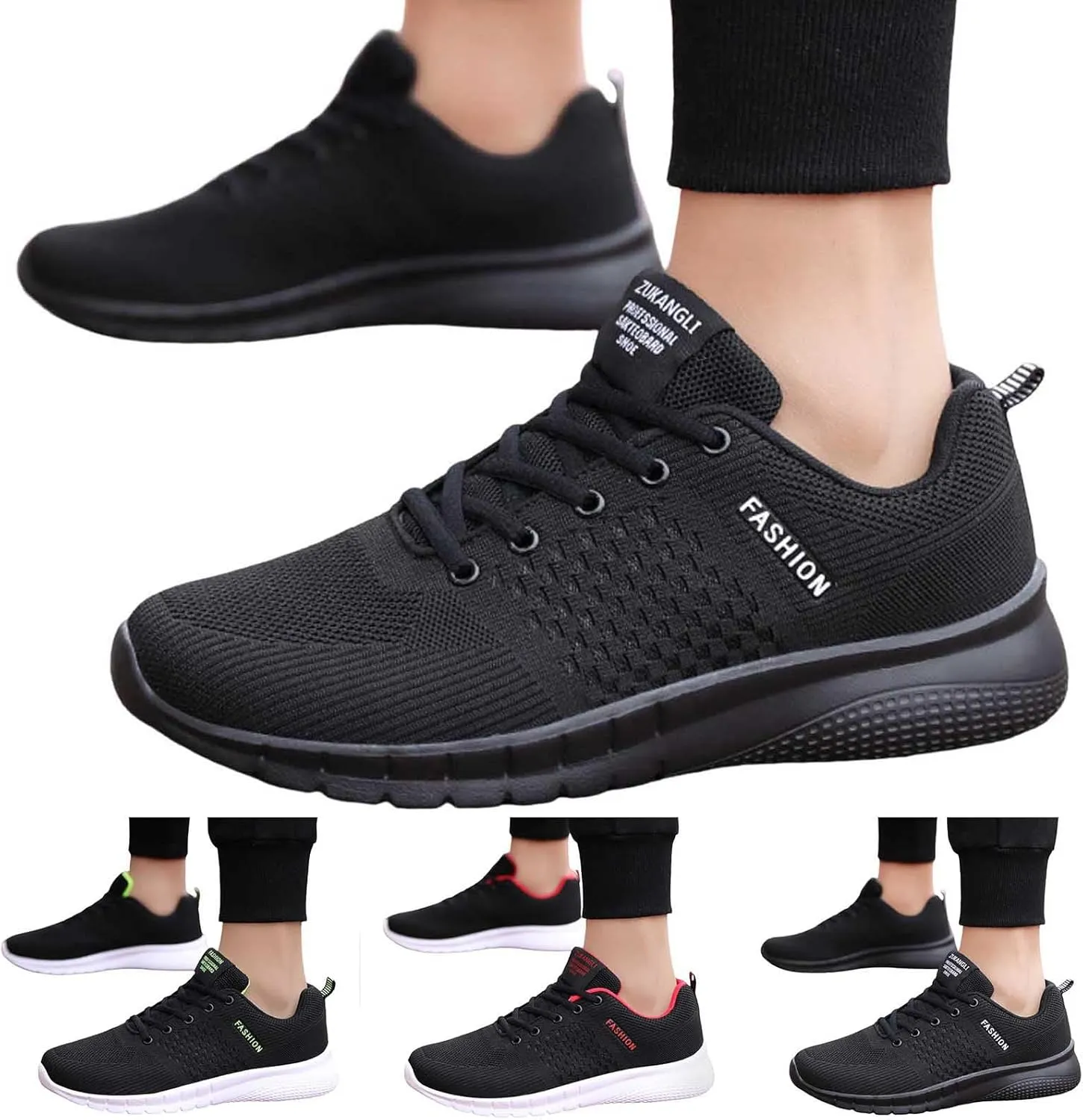 Men's Breathable Mesh Running Shoes Comfortable Lightweight Casual Walking Shoe Men's Arch Support Insole Shoes