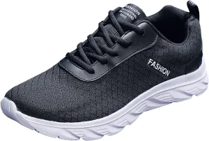 Men's Classic Casual Jogging Sneakers Lace Up Lightweight Breathable Fashion Sneaker Non Slip Barefoot Sneaker
