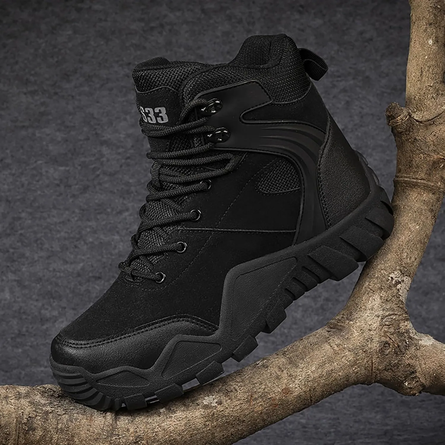 Mens Combat Boots Breathable Police Patrol Boots Lightweight Army Boots Waterproof Hiking Boots Military Tactical Boots