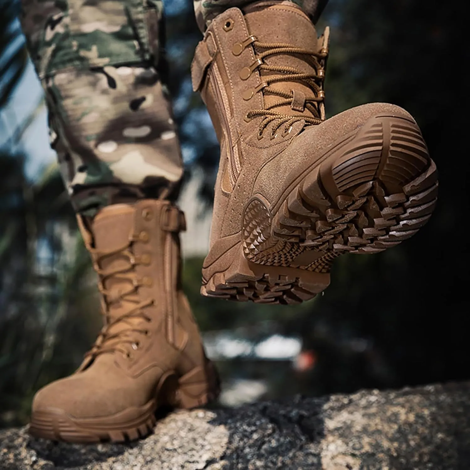 Mens Combat Boots Breathable Police Patrol Boots Lightweight Army Boots Waterproof Hiking Boots Military Tactical Boots