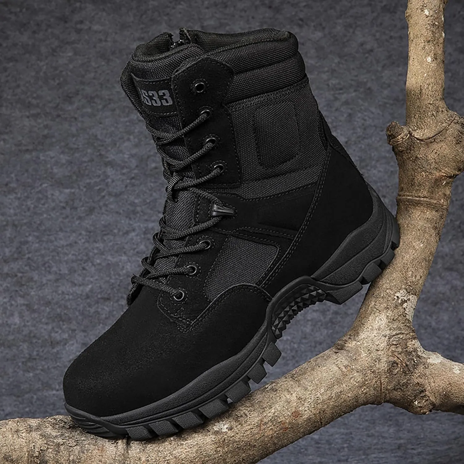Mens Combat Boots Breathable Police Patrol Boots Lightweight Army Boots Waterproof Hiking Boots Military Tactical Boots