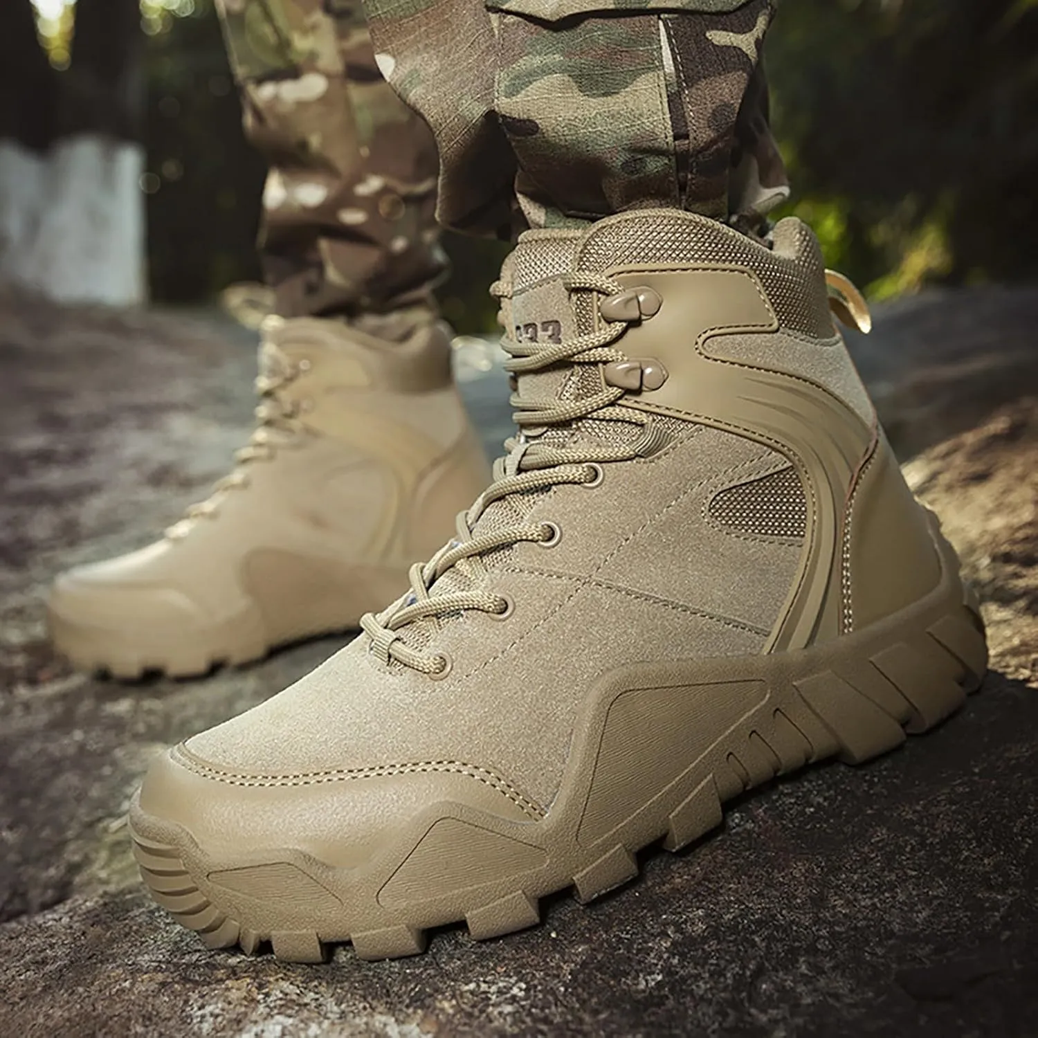Mens Combat Boots Breathable Police Patrol Boots Lightweight Army Boots Waterproof Hiking Boots Military Tactical Boots