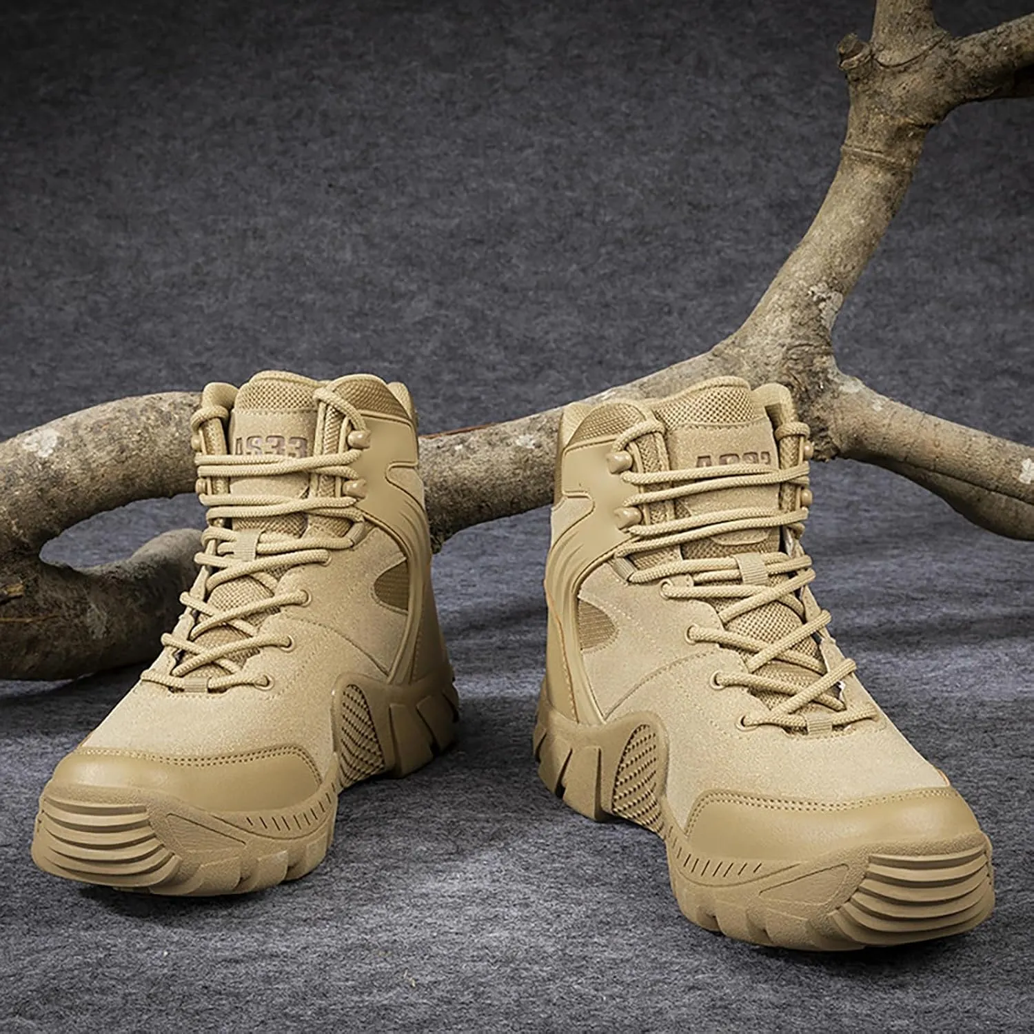 Mens Combat Boots Breathable Police Patrol Boots Lightweight Army Boots Waterproof Hiking Boots Military Tactical Boots