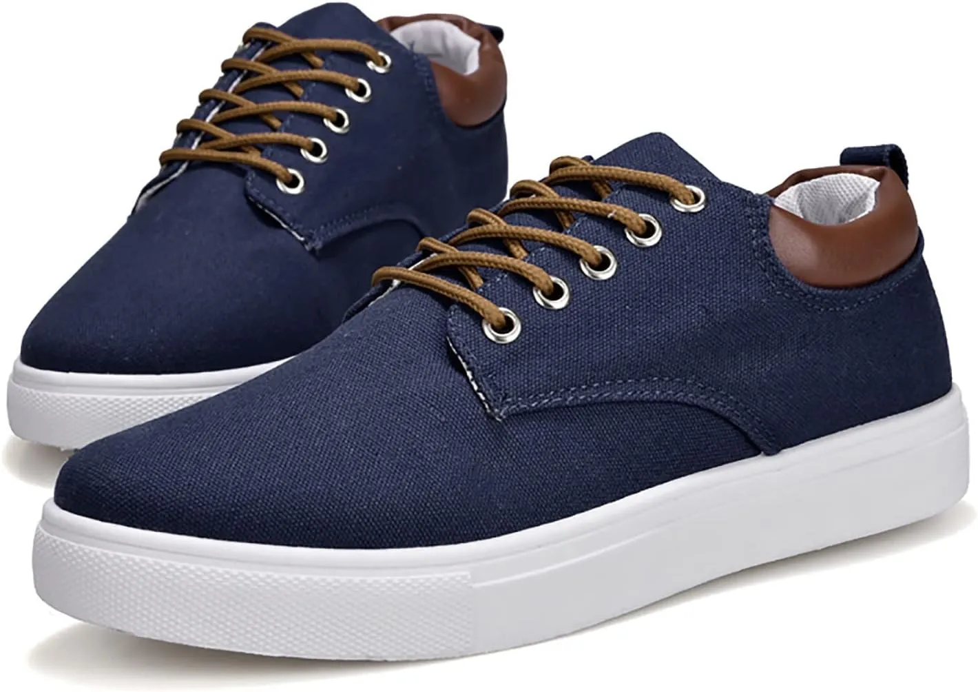 Mens Fashion Sneakers Low Top Flat Bottom Lightweight Canvas Casual Sports Shoes Lace up Breathable Non Slip Comfortable Simple Walking Shoes for Men