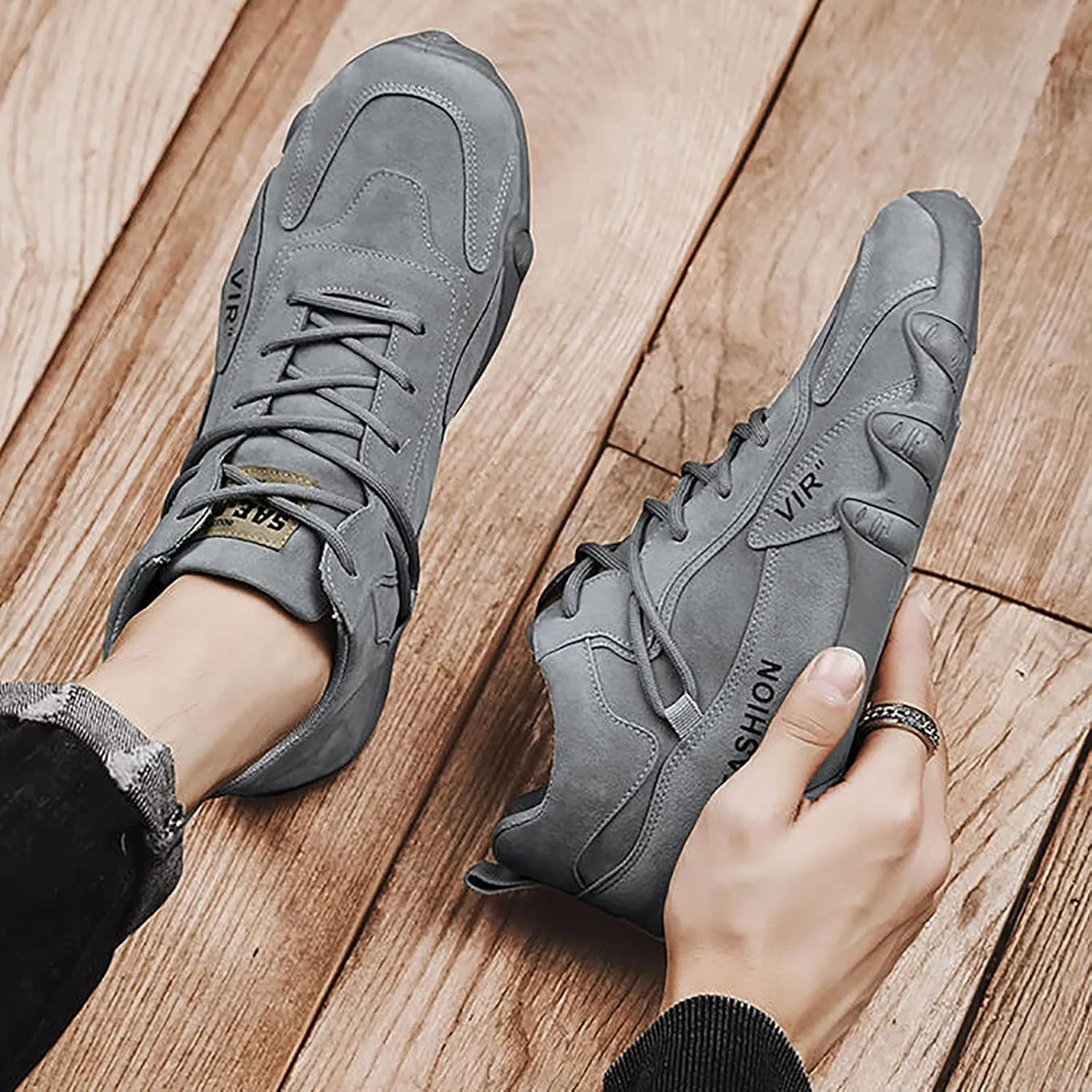 Men's Fashion Versatile Walking Shoes Lightweight Breathable Slip on Running Shoe Athletic Gym Tennis Sneakers