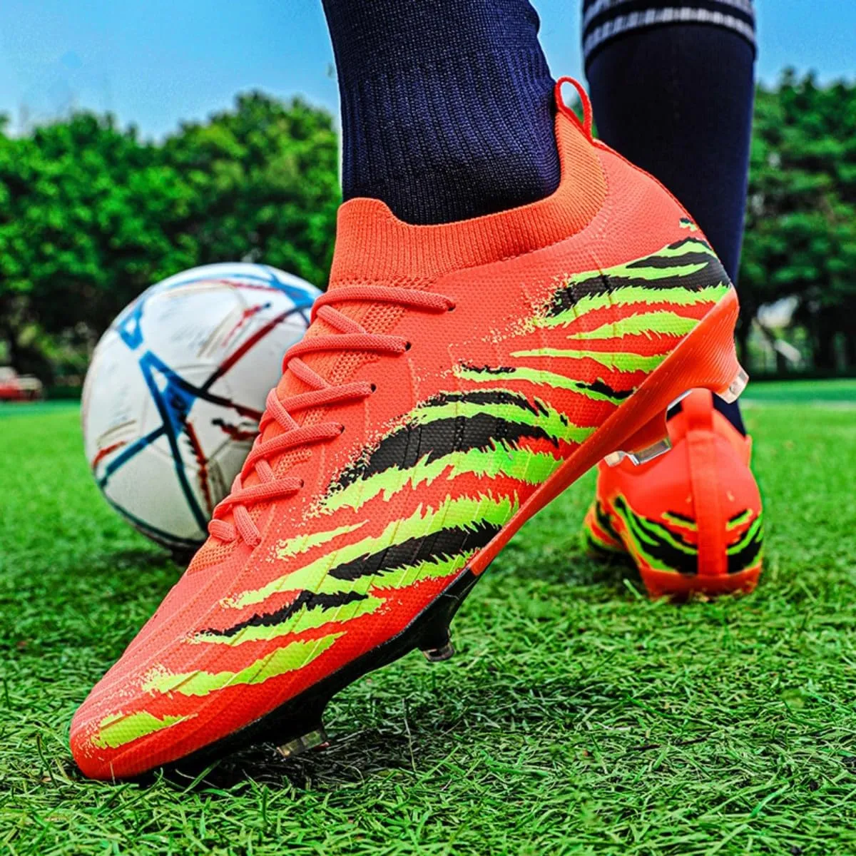 Mens Football Cleats Soccer Shoes: Turf Grip Design for Daily Training Game Day for Mens Womens