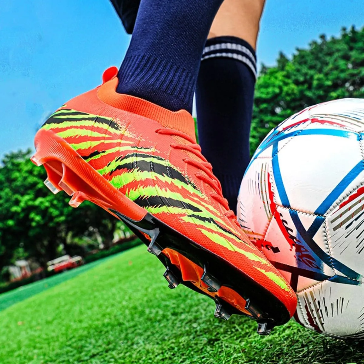 Mens Football Cleats Soccer Shoes: Turf Grip Design for Daily Training Game Day for Mens Womens