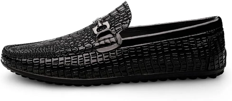 Men's Genuine Leather Loafer Shoes Retro Fashion Slip on Soft Breathable Walking Driving Shoes