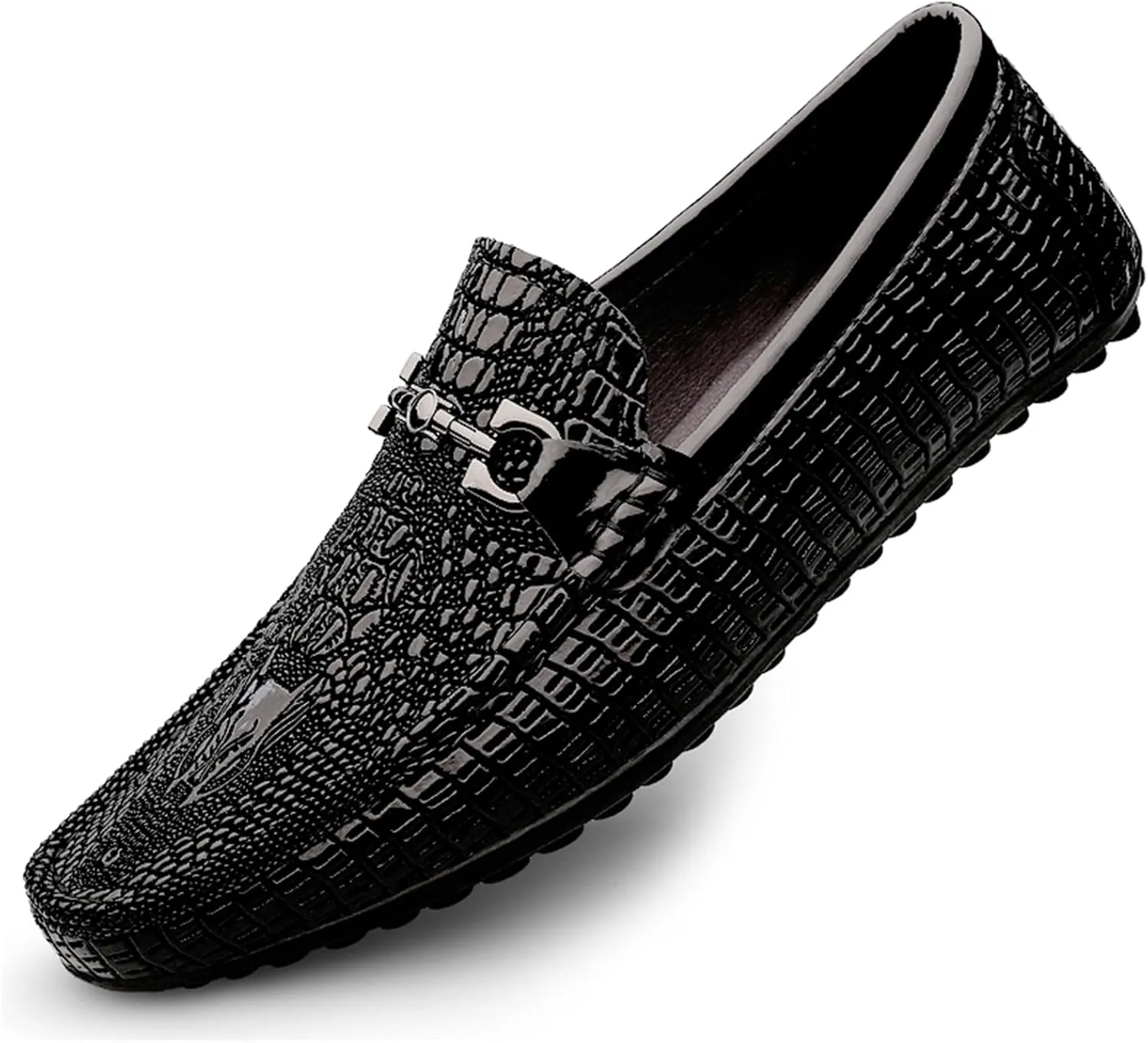 Men's Genuine Leather Loafer Shoes Retro Fashion Slip on Soft Breathable Walking Driving Shoes