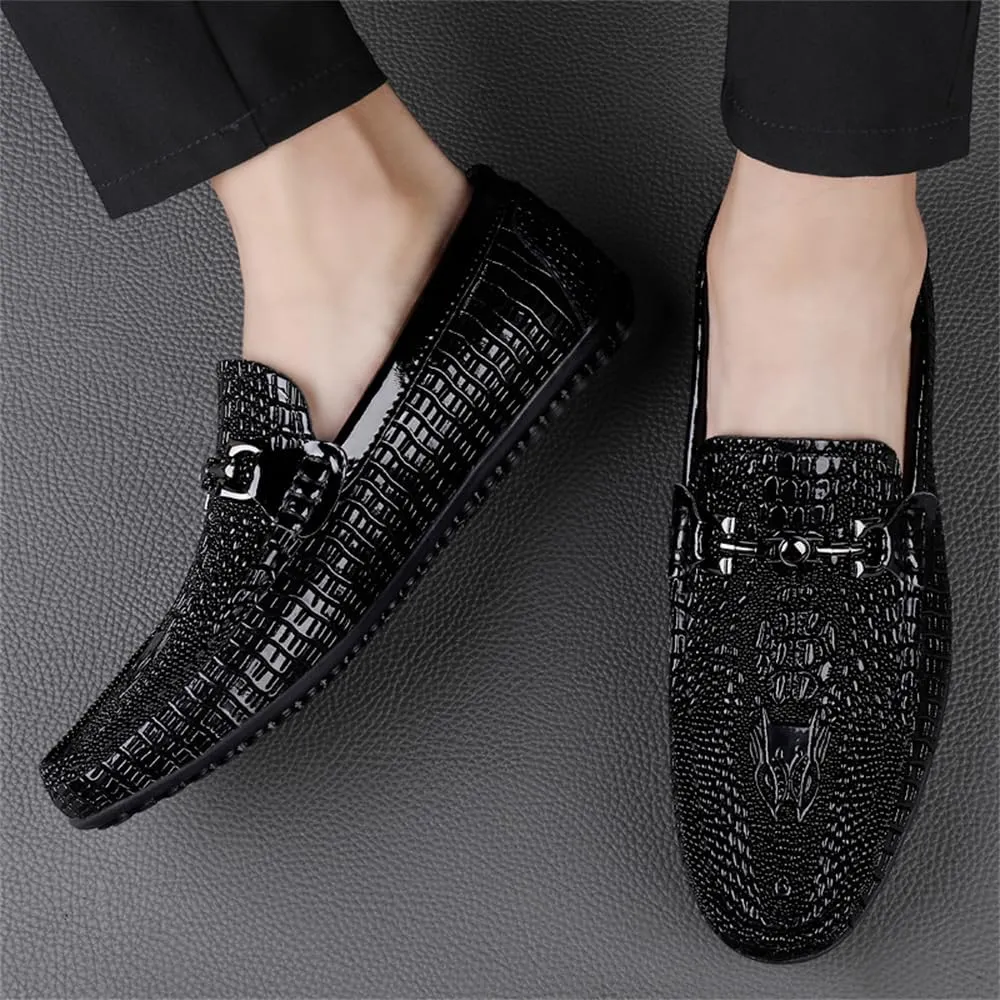 Men's Genuine Leather Loafer Shoes Retro Fashion Slip on Soft Breathable Walking Driving Shoes