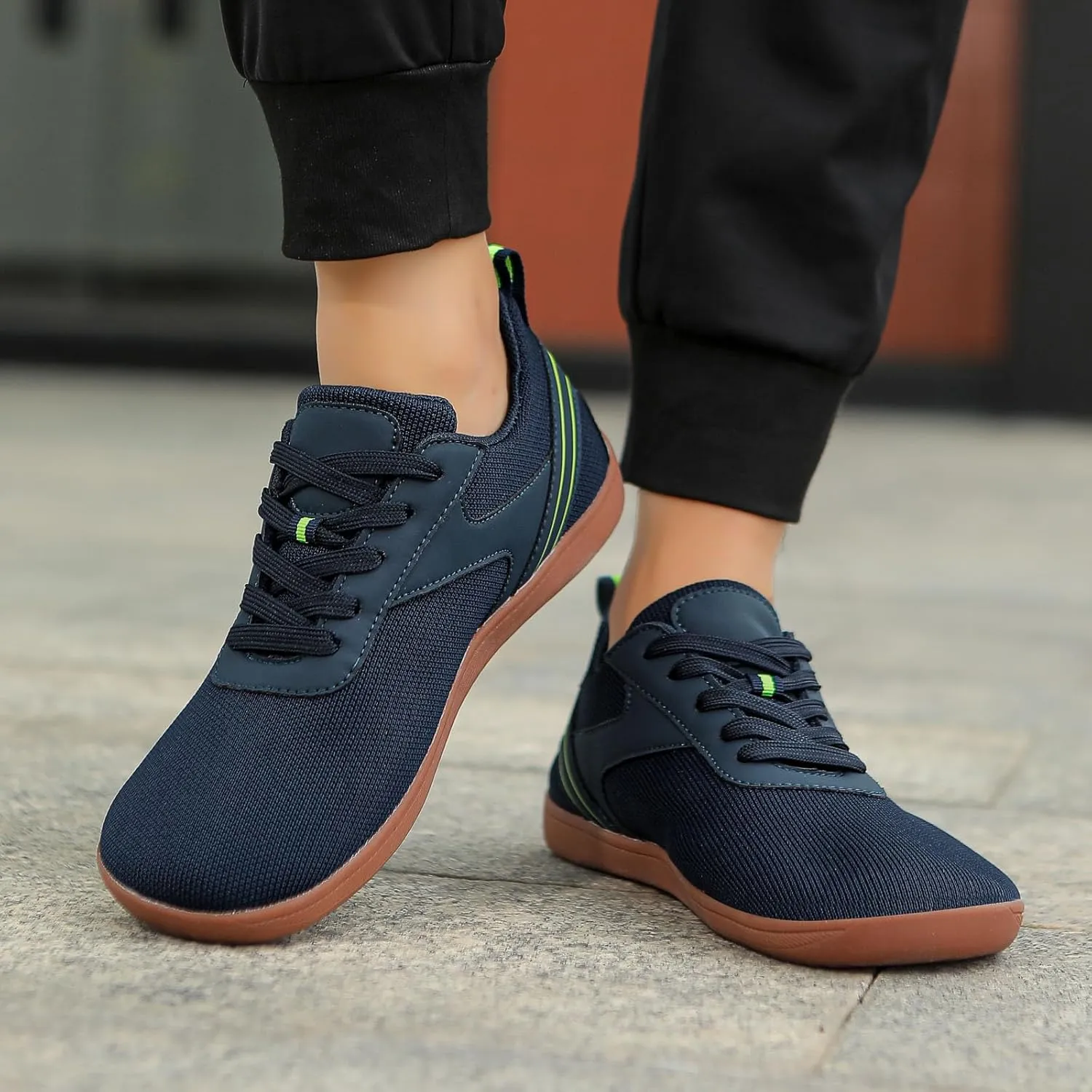 Men's Lace Up Memory Foam Sneakers Comfortable Breathable Stretch Canvas Slip on Sneaker Comfort Jogging Shoes