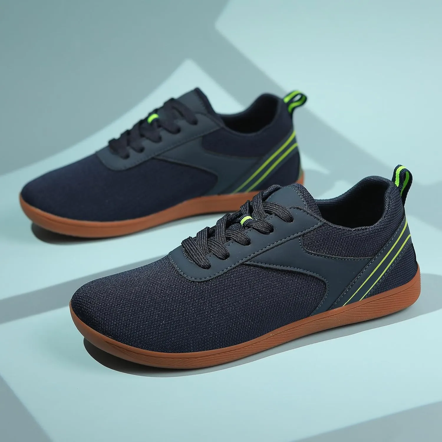 Men's Lace Up Memory Foam Sneakers Comfortable Breathable Stretch Canvas Slip on Sneaker Comfort Jogging Shoes