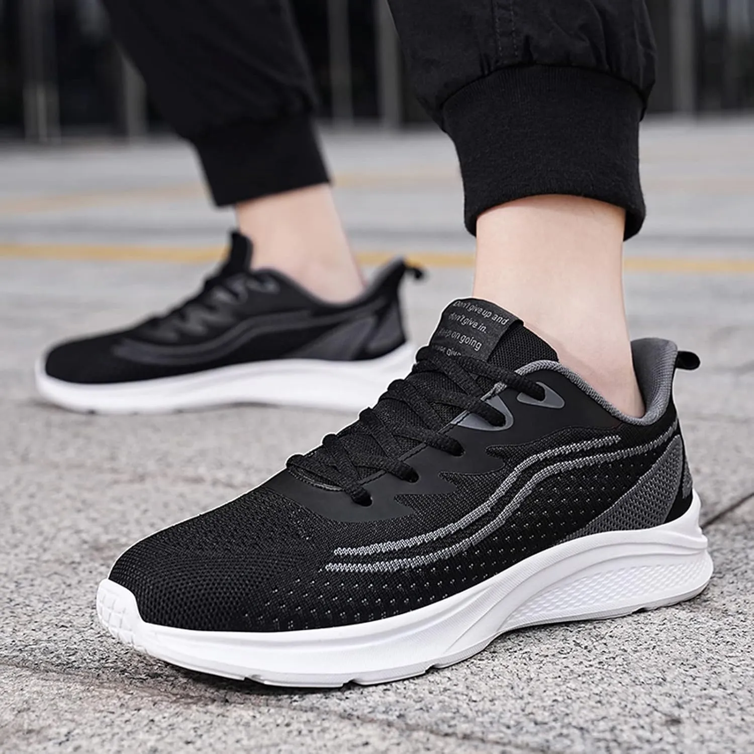 Men's Orthopedic Comfortable Lace Up Shoes Lightweight Breathable Walking Shoe Gym Tennis Men's Recovery Shoes