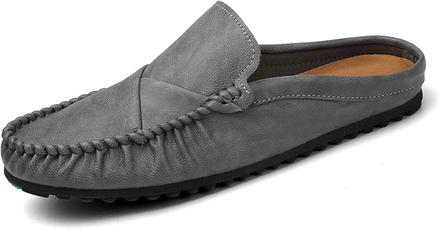 Men’s Slip-On Loafers Handmade Leather Slippers Comfortable Soft Casual Shoes Driving Shoes for Men