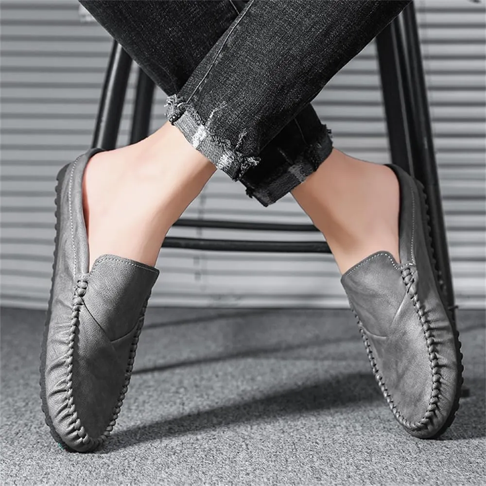 Men’s Slip-On Loafers Handmade Leather Slippers Comfortable Soft Casual Shoes Driving Shoes for Men