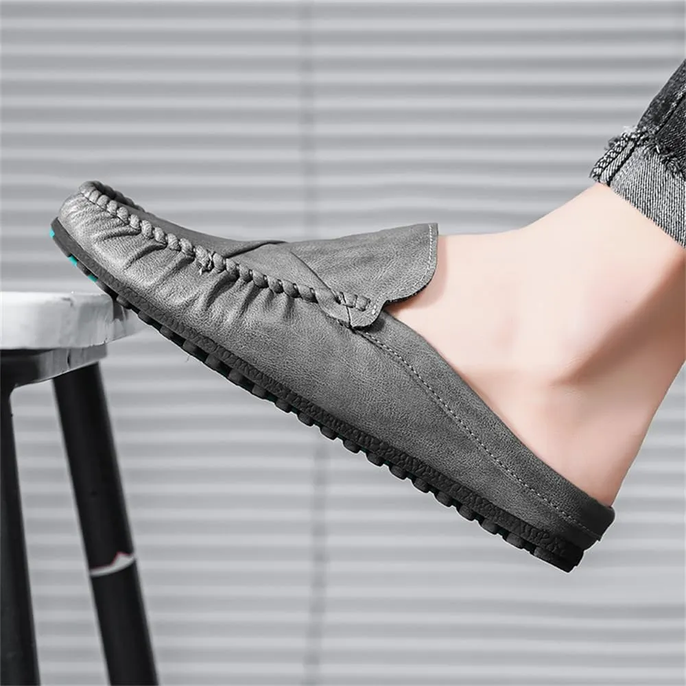 Men’s Slip-On Loafers Handmade Leather Slippers Comfortable Soft Casual Shoes Driving Shoes for Men